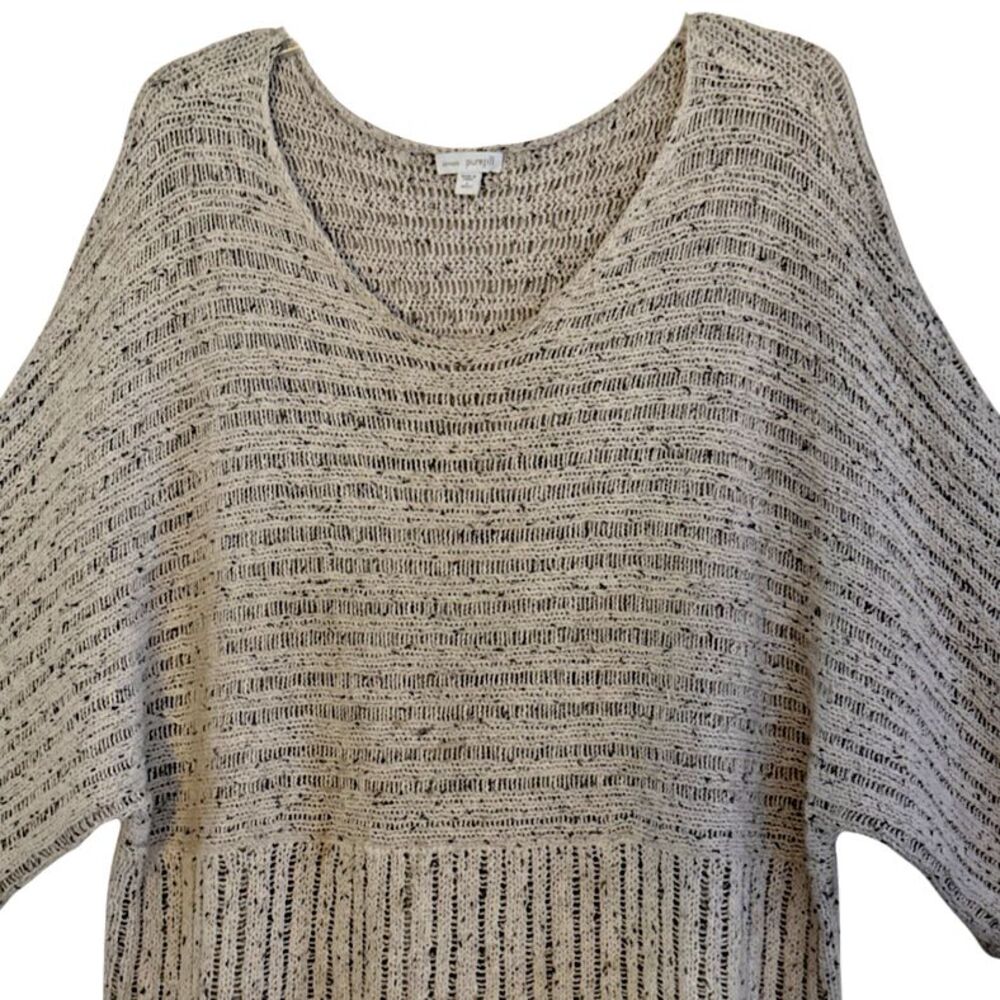 J Jill Kimono Pure Jill Sweater Womens Sz L Oatmeal Relaxed Oversized Lagenlook - Picture 3 of 14
